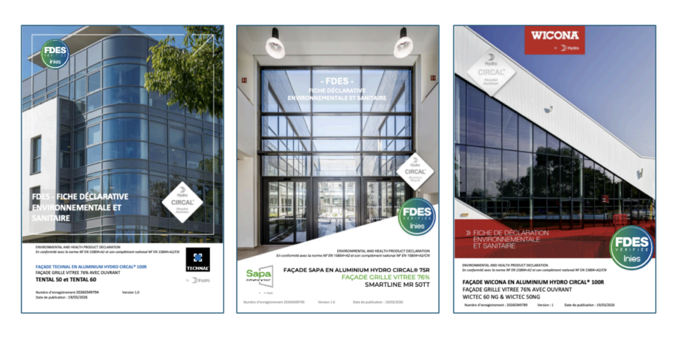 9 nouvelles FDES pour Technal, Sapa et Wicona